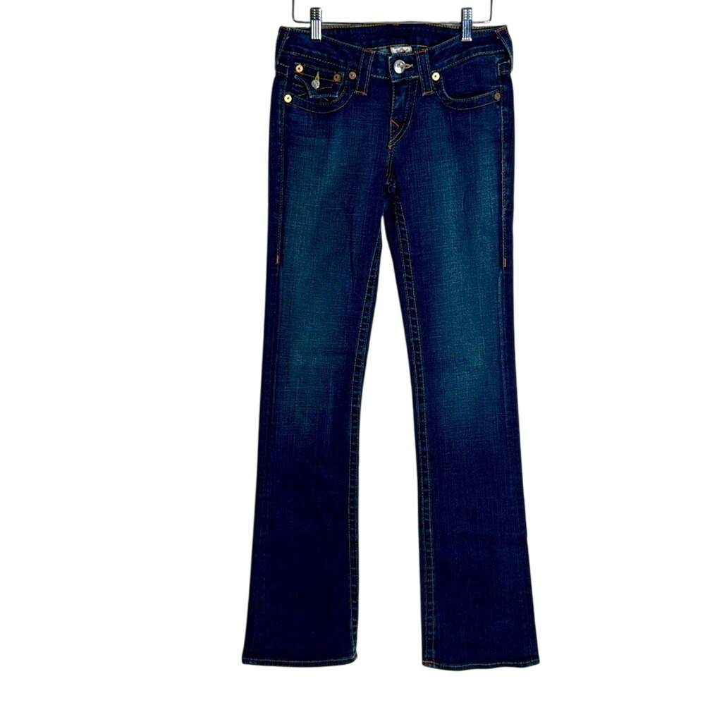 True Religion Women's Becky Bootcut Y2K Section Denim Jeans Blue Size 27